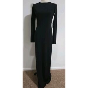 Express Women's Maxi Dress Small Sexy Cocktail Black Long Side Split NWT Bodycon